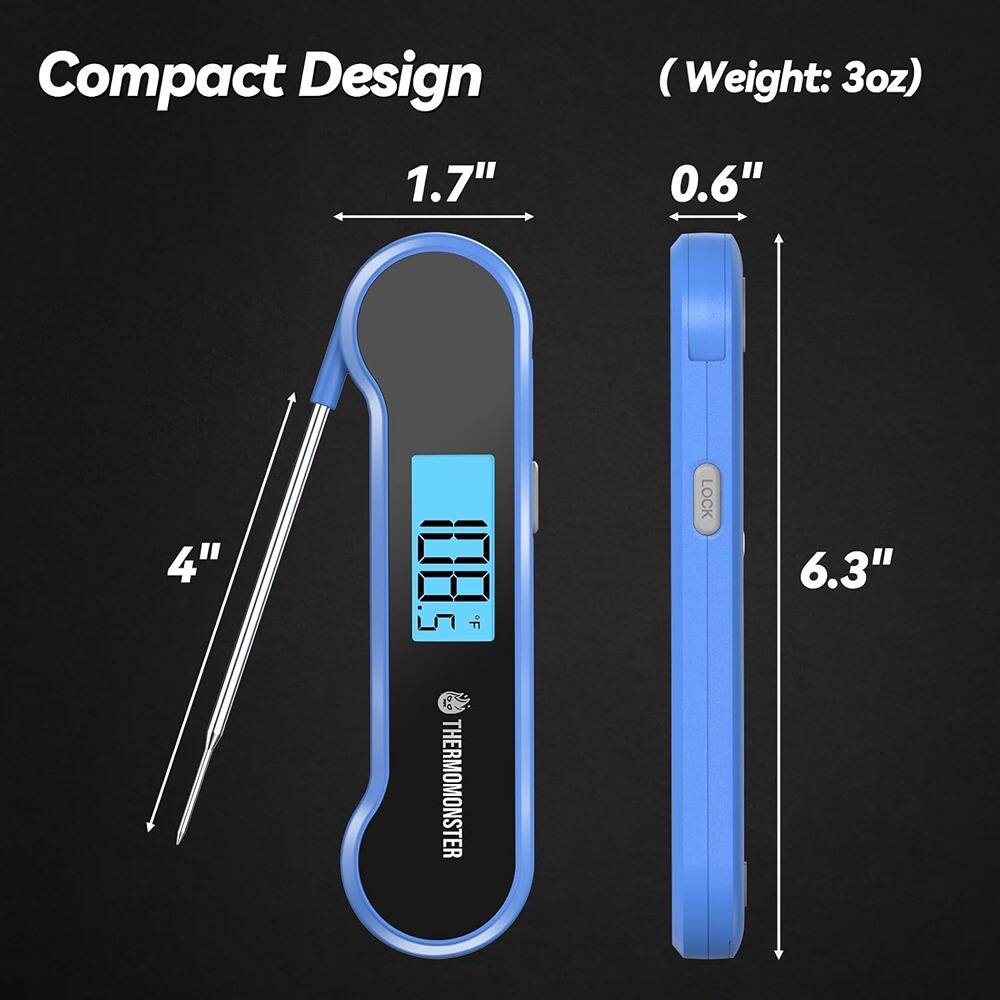 Compact Design  
(Weight: 3oz)  

1.7"  
0.6"  
4"  
6.3"  

THERMOMONSTER
