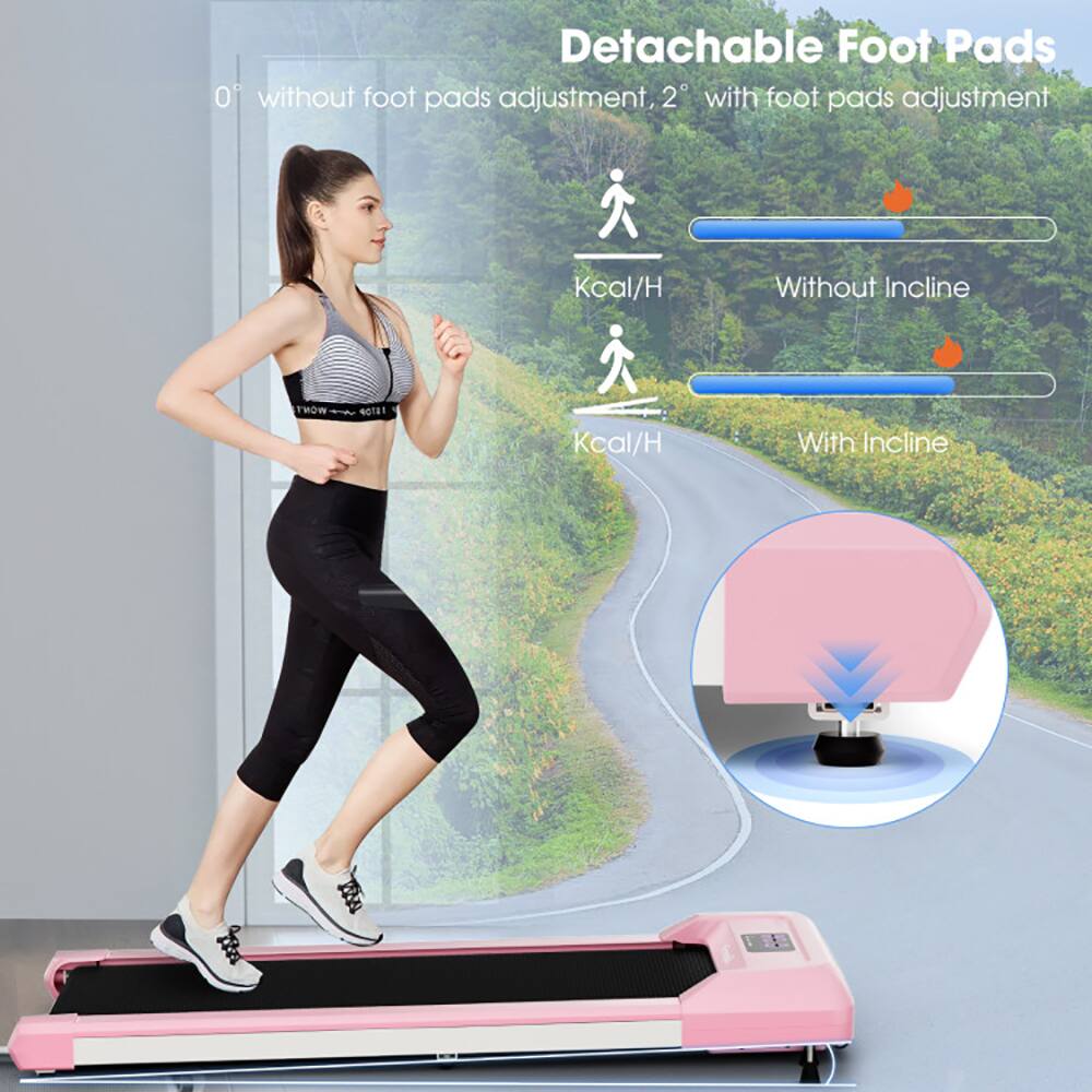 Detachable Foot Pads  
0° without foot pads adjustment, 2° with foot pads adjustment  

Kcal/H  
Without Incline  
Kcal/H  
With Incline
