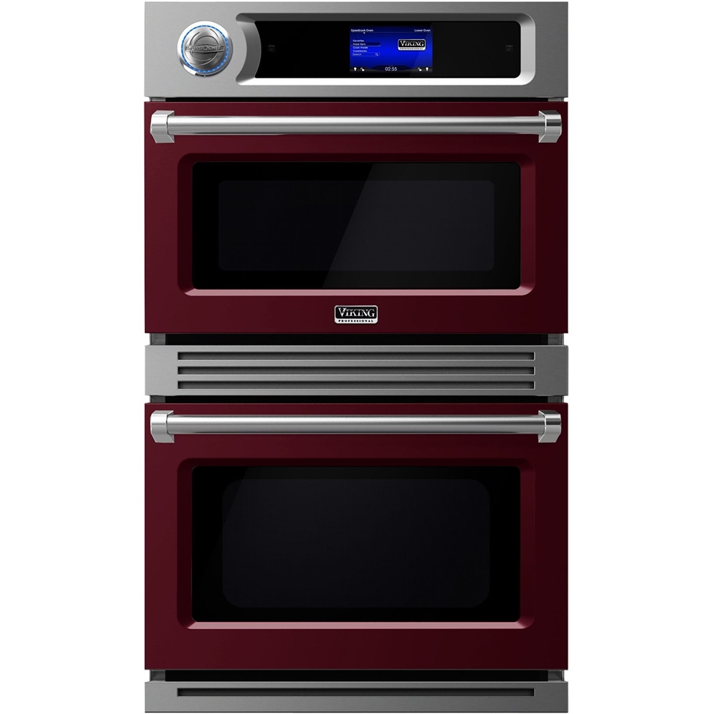 Viking – Professional 30.1″ Built-In Double Electric Convection Wall Oven – Burgundy