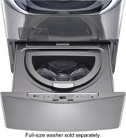 LG - SideKick 1.0 Cu. Ft. High-Efficiency Smart Top Load Pedestal Washer with 3-Motion Technology - Graphite Steel - Front_Zoom