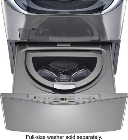 LG - SideKick 1.0 Cu. Ft. High-Efficiency Top Load Pedestal Washer with 3-Motion Technology - Graphite Steel