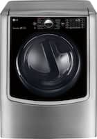 LG - 9.0 Cu. Ft. 14-Cycle Smart Wi-Fi Electric SteamDryer - Sensor Dry and TurboSteam - Graphite Steel - Front_Zoom