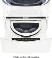 LG - SideKick 1.0 Cu. Ft. High-Efficiency Smart Top Load Pedestal Washer with 3-Motion Technology - White - Front_Zoom