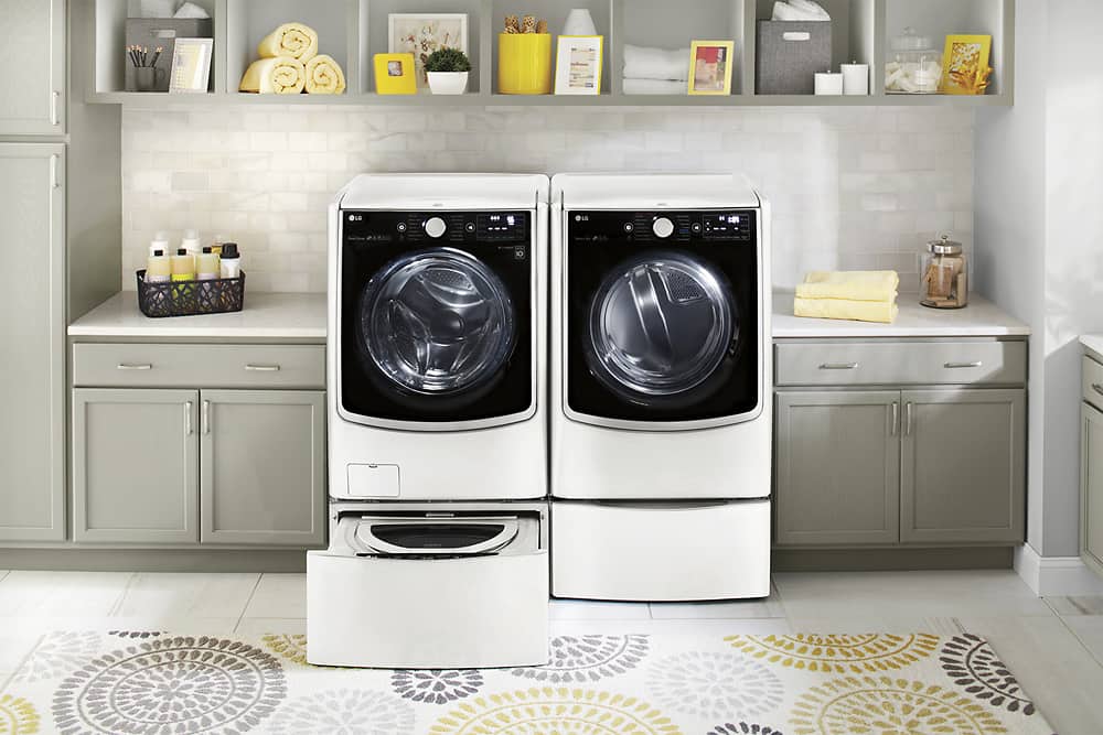 Alt View 13. LG - SideKick 1.0 Cu. Ft. High-Efficiency Smart Top Load Pedestal Washer with 3-Motion Technology - White.