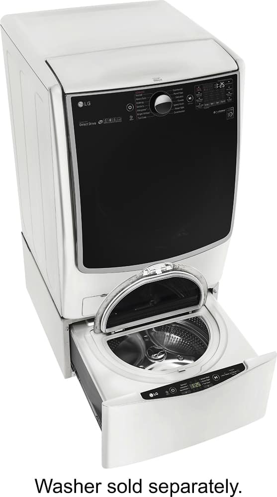 Alt View 14. LG - SideKick 1.0 Cu. Ft. High-Efficiency Smart Top Load Pedestal Washer with 3-Motion Technology - White.