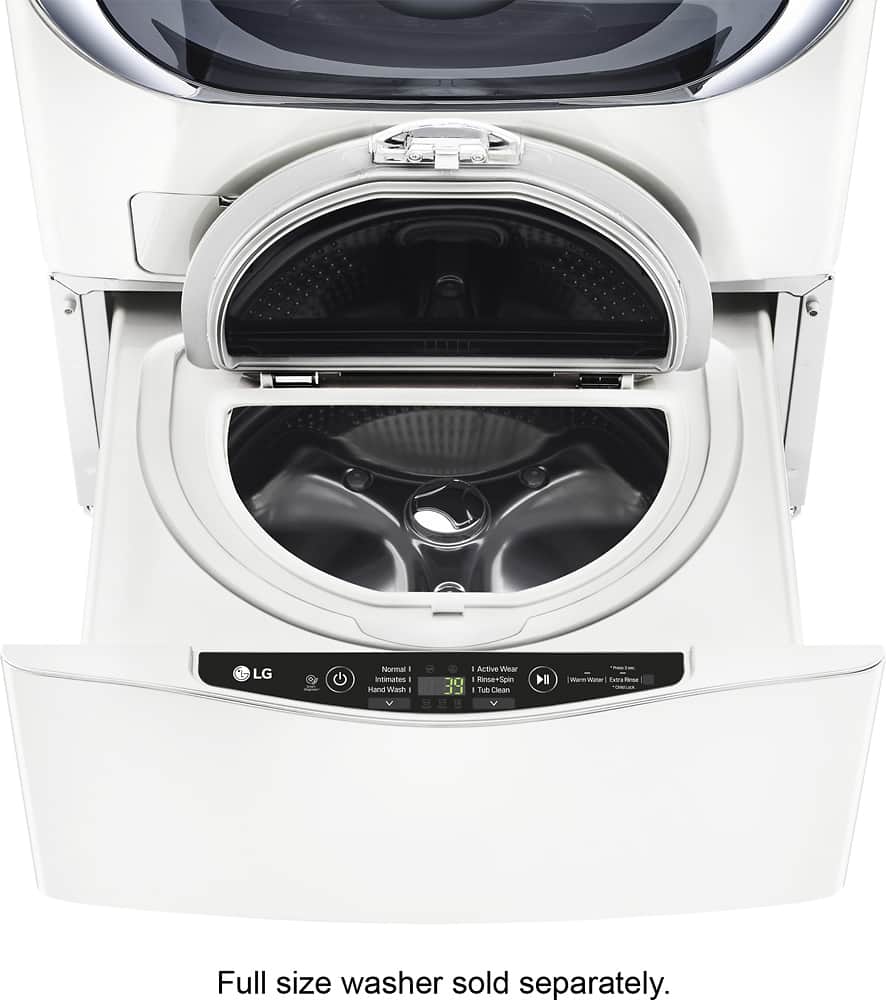 Alt View 20. LG - SideKick 1.0 Cu. Ft. High-Efficiency Smart Top Load Pedestal Washer with 3-Motion Technology - White.