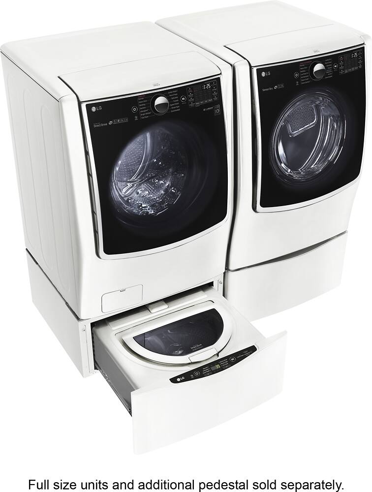Alt View 18. LG - SideKick 1.0 Cu. Ft. High-Efficiency Smart Top Load Pedestal Washer with 3-Motion Technology - White.