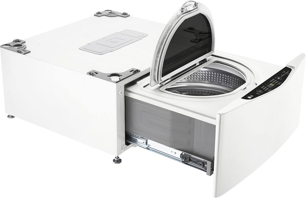 Alt View 19. LG - SideKick 1.0 Cu. Ft. High-Efficiency Smart Top Load Pedestal Washer with 3-Motion Technology - White.