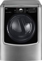 LG - 9.0 Cu. Ft. 14-Cycle Smart Wi-Fi Gas SteamDryer - Sensor Dry and TurboSteam - Graphite Steel - Front_Standard