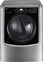 LG - 9.0 Cu. Ft. Smart Gas Dryer with Steam and Sensor Dry - Graphite steel - Front_Zoom