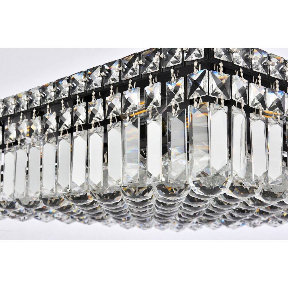 Left. Elegant Lighting - Maxime 20 Inch Black Flush Mount - Black And Clear.