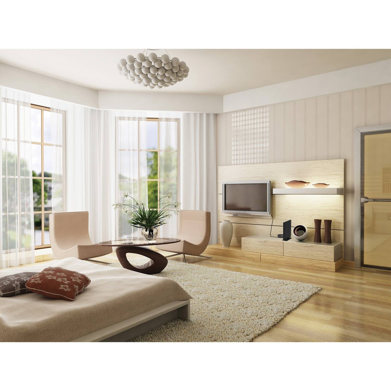 Left. Supersonic - Supersonic Sc-611 Hdtv Digital Indoor Antenna - Black.