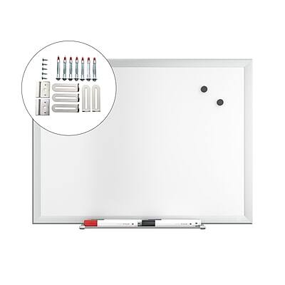 Alt View 4. TRU RED - Magnetic Steel Dry Erase Board, 2' x 1.5' - Satin Frame.