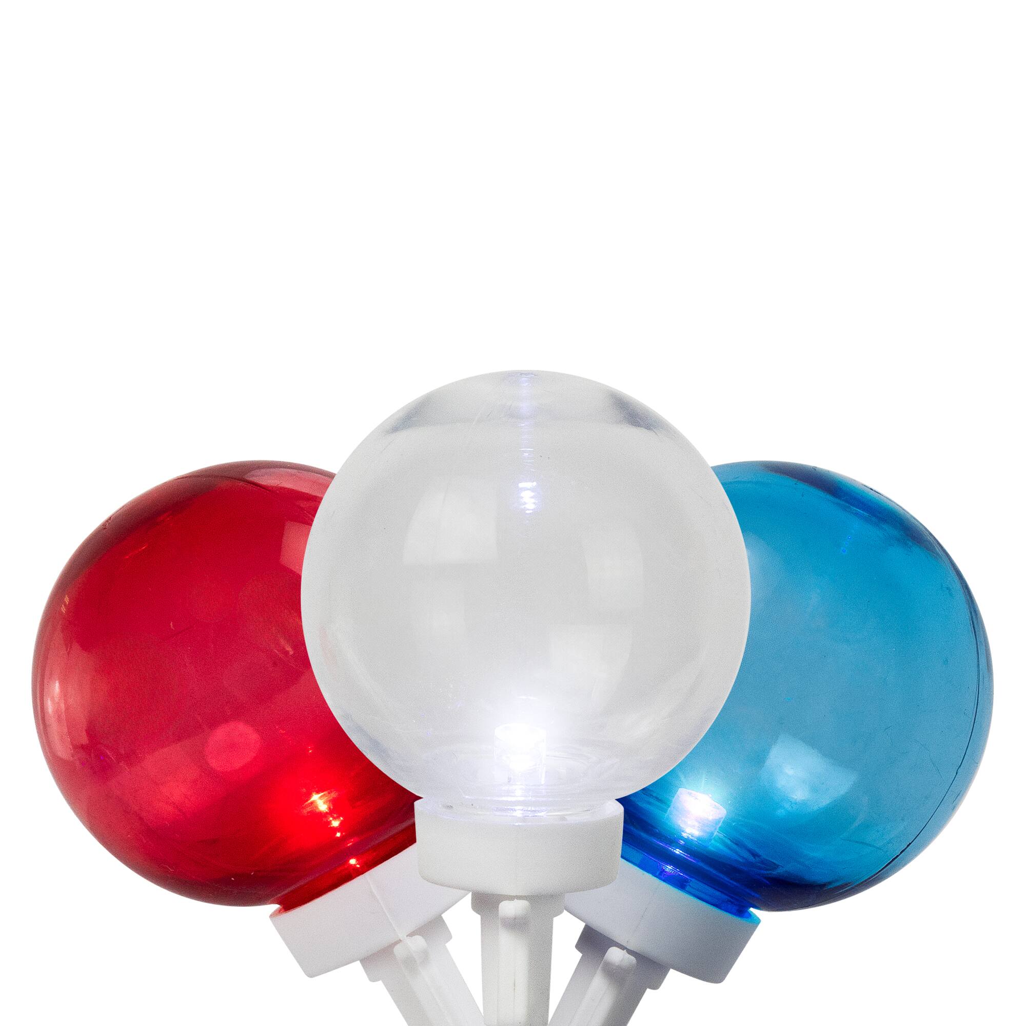 Alt View 5. Northlight - Patriotic LED G40 Christmas Lights - Red, White and Blue - 11' White Wire - 25ct - Blue.