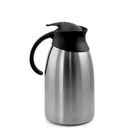 MegaChef - 2.11 Quart Stainless Steel Thermal Beverage Carafe for Coffee and Tea - Silver and Black