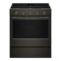 KitchenAid - 5.0 Cu. Ft. Slide-In Gas Range with Convection Cooking Modes and 2-in-1 Burner - Black Ore - Front_Zoom
