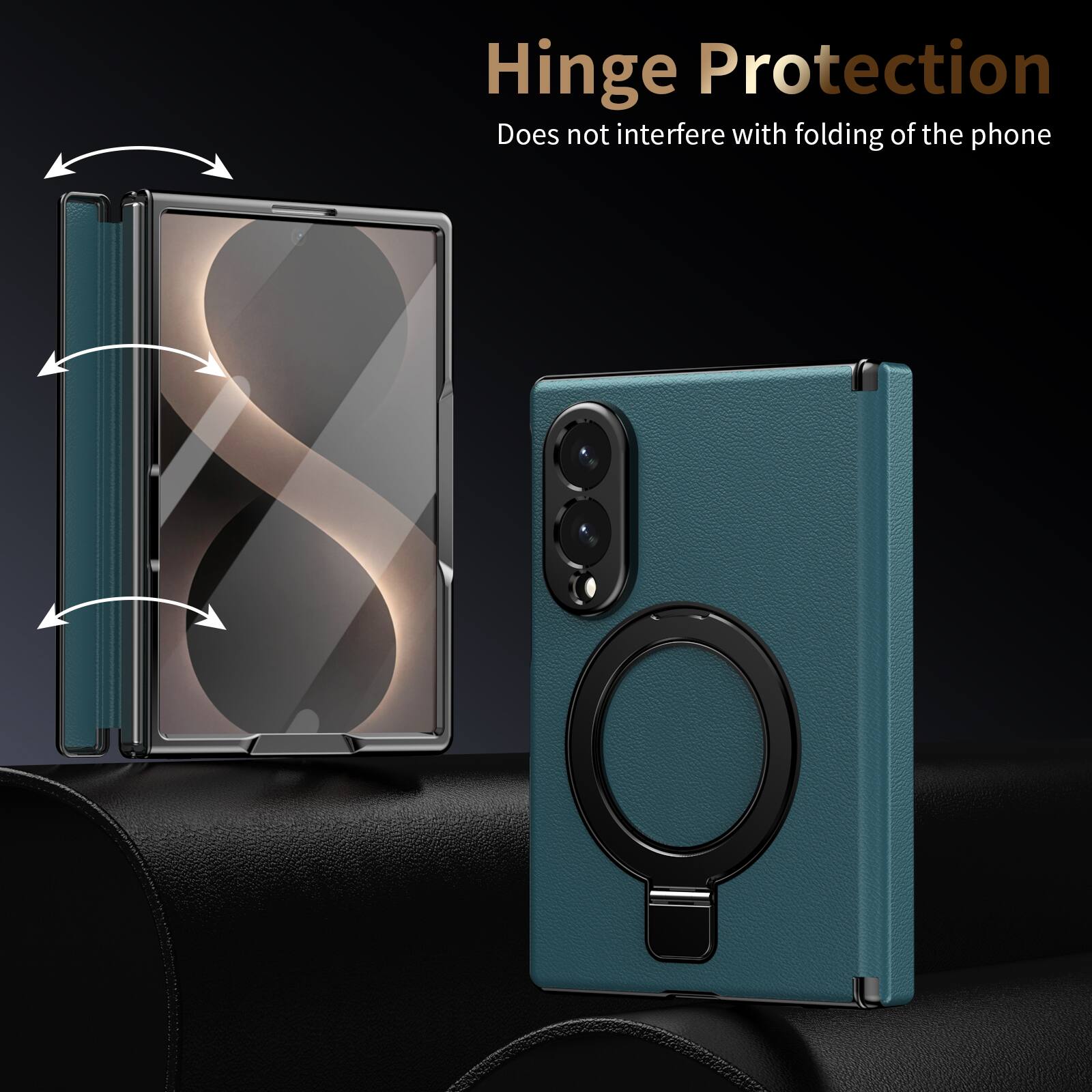 Hinge Protection  
Does not interfere with folding of the phone
