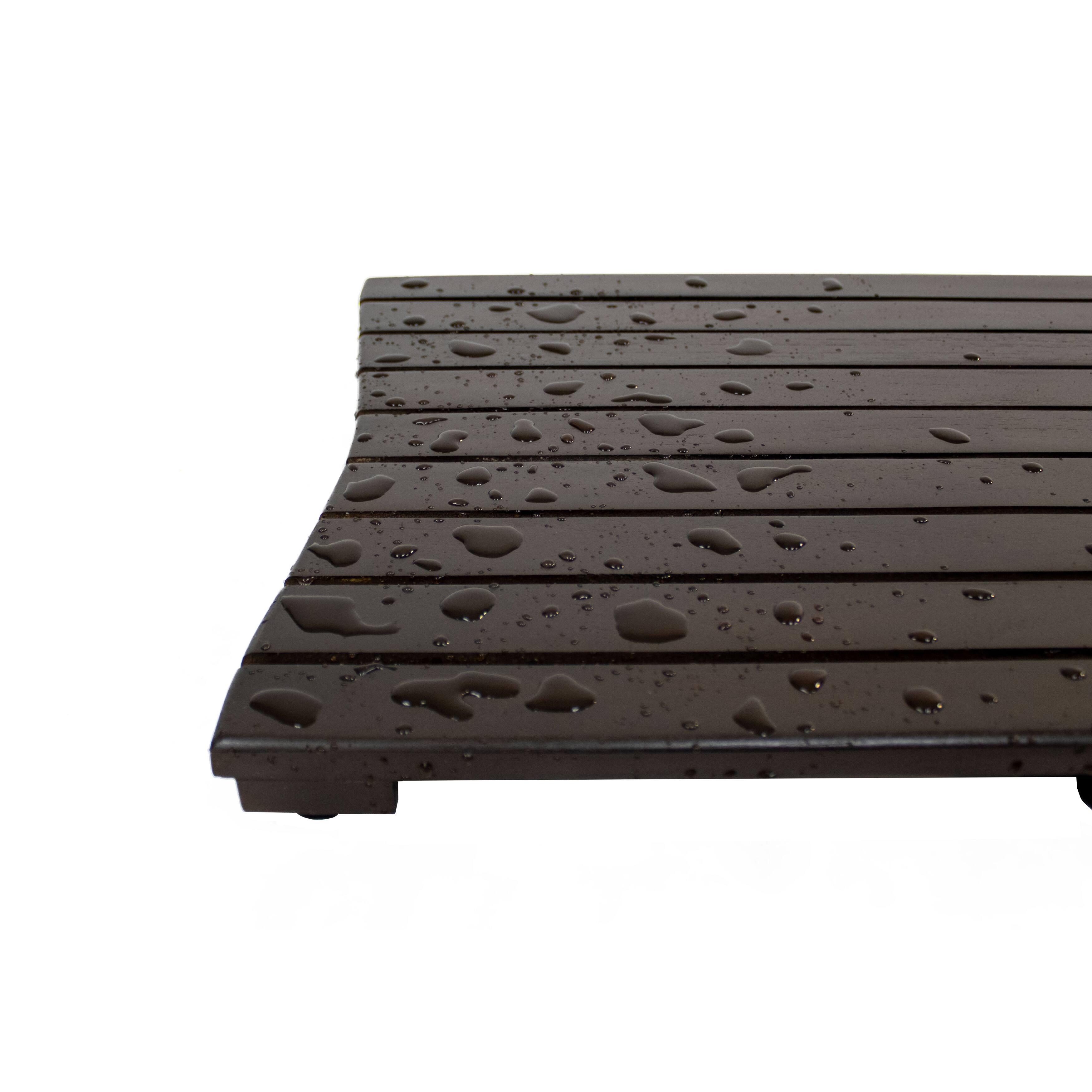 Back. DecoTeak - DecoTeak® Eleganto® 31”L Teak Floor Mat in Woodland Brown Finish - Woodland Brown.