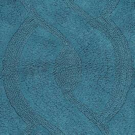 Perthshire Platinum Concepts - Luxurious Chain Design Cotton Bath Rug - 21" x 34" - Aqua