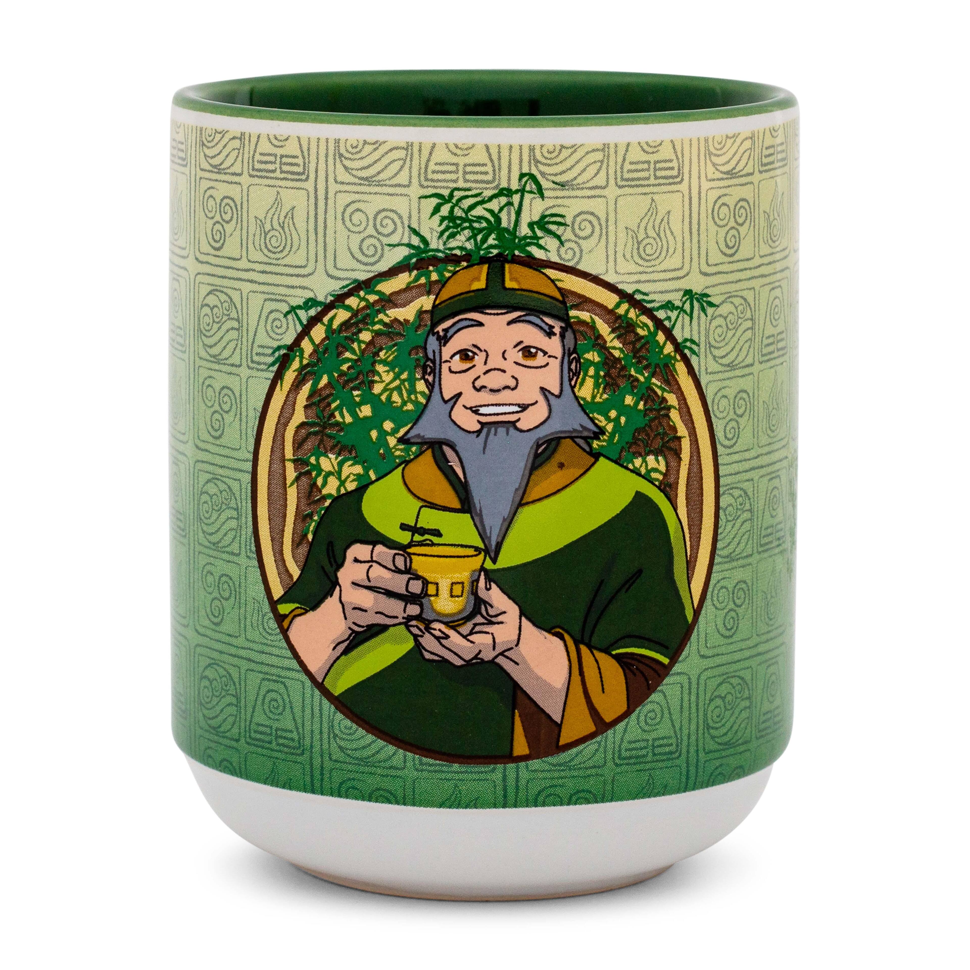 Front. Silver Buffalo - Avatar: The Last Airbender Uncle Iroh Asian Ceramic Tea Cup | Holds 9 Ounces - Green.
