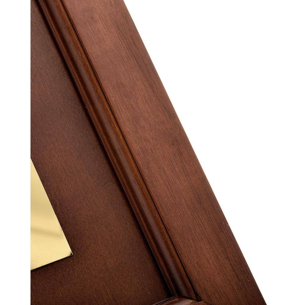 Back. Alpine Industries - 24" 2-Sided Wooden Bilingual Wet Floor Sign - Brass Plated.