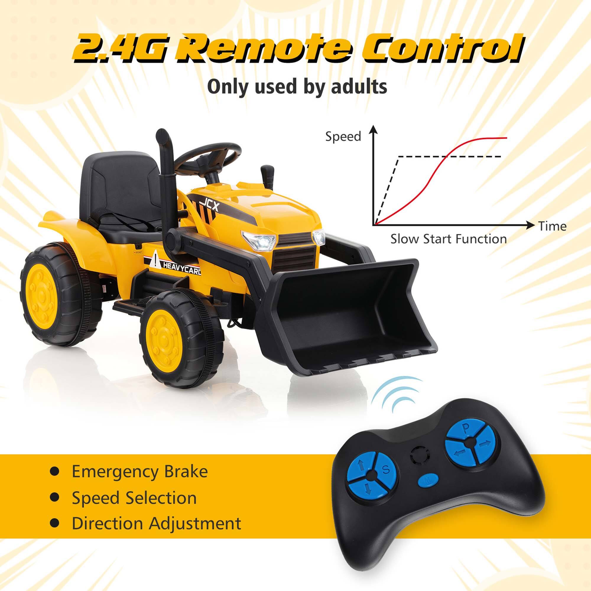 Costway 12V Kids Ride On Excavator Digger Electric Bulldozer