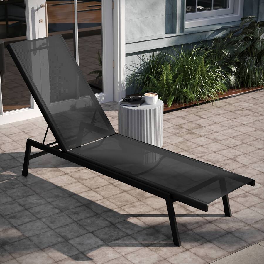 Emma + Oliver Braelin Set of 2 Textilene Adjustable 5 Position Patio ...