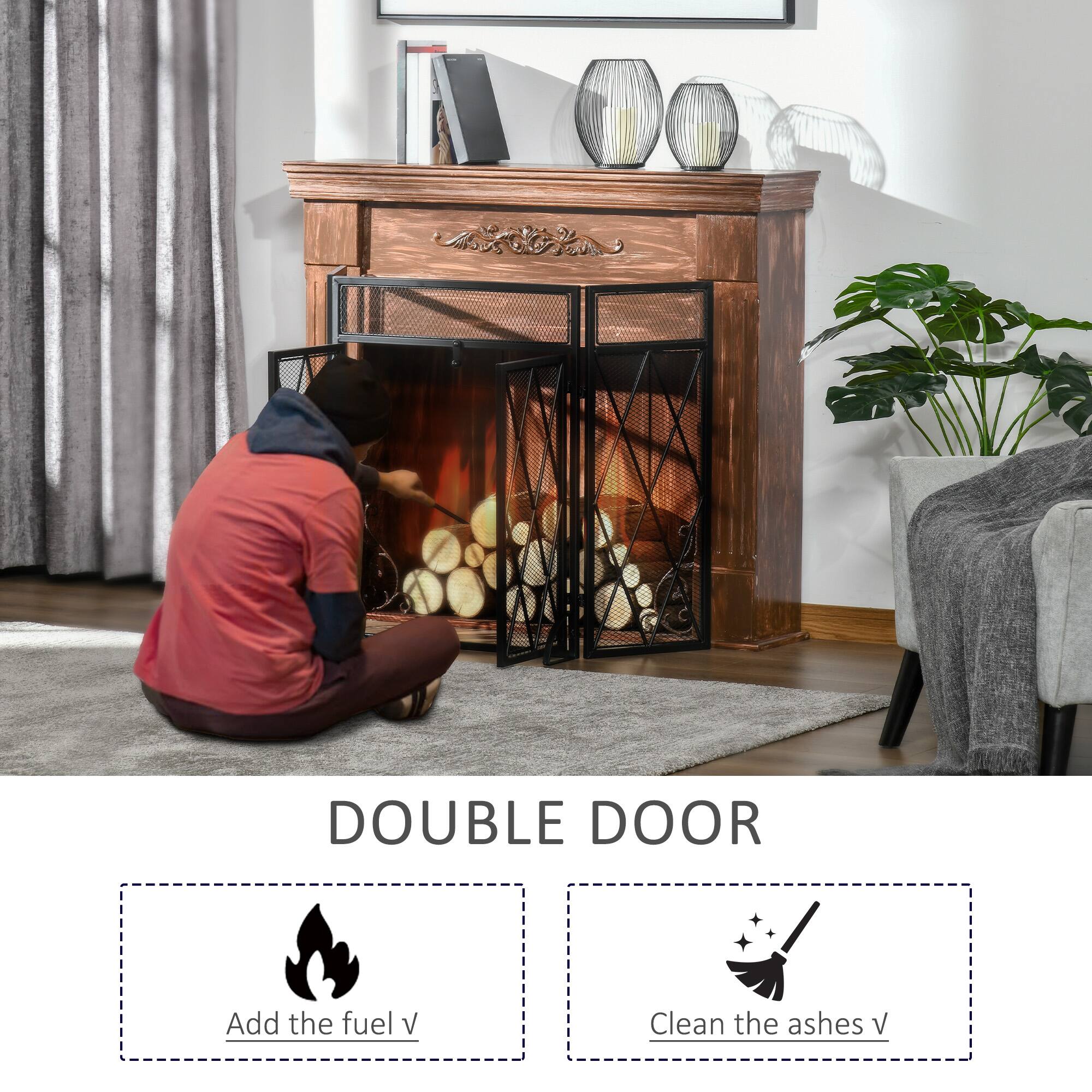 DOUBLE DOOR

Add the fuel ✓

Clean the ashes ✓
