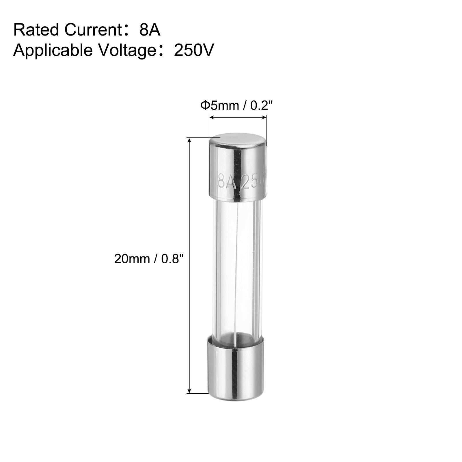 Rated Current: 8A  
Applicable Voltage: 250V  
Φ5mm / 0.2"  
20mm / 0.8"