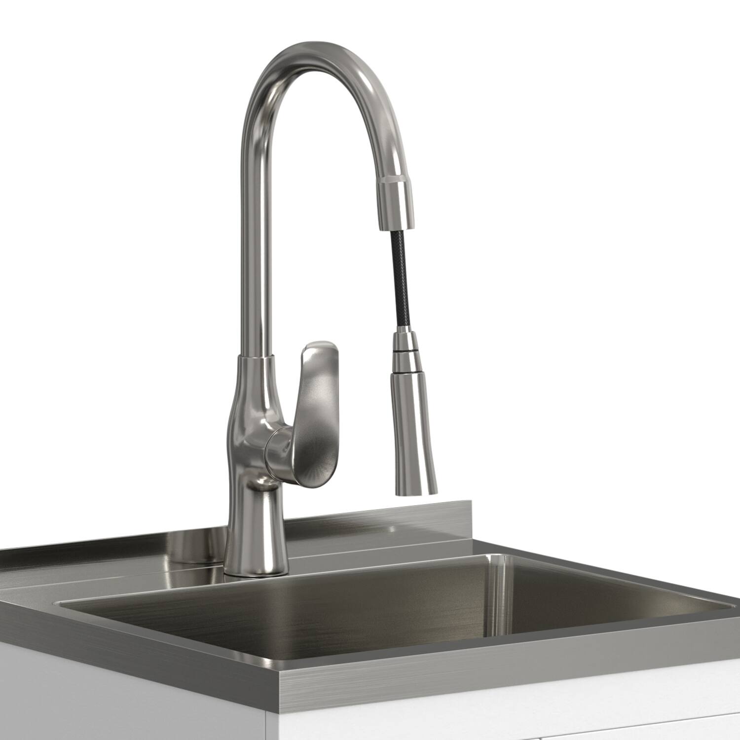 Alt View 7. Simpli Home - Darwin All-In-One 20-inch Laundry Utility Sink and Cabinet - Pure White.