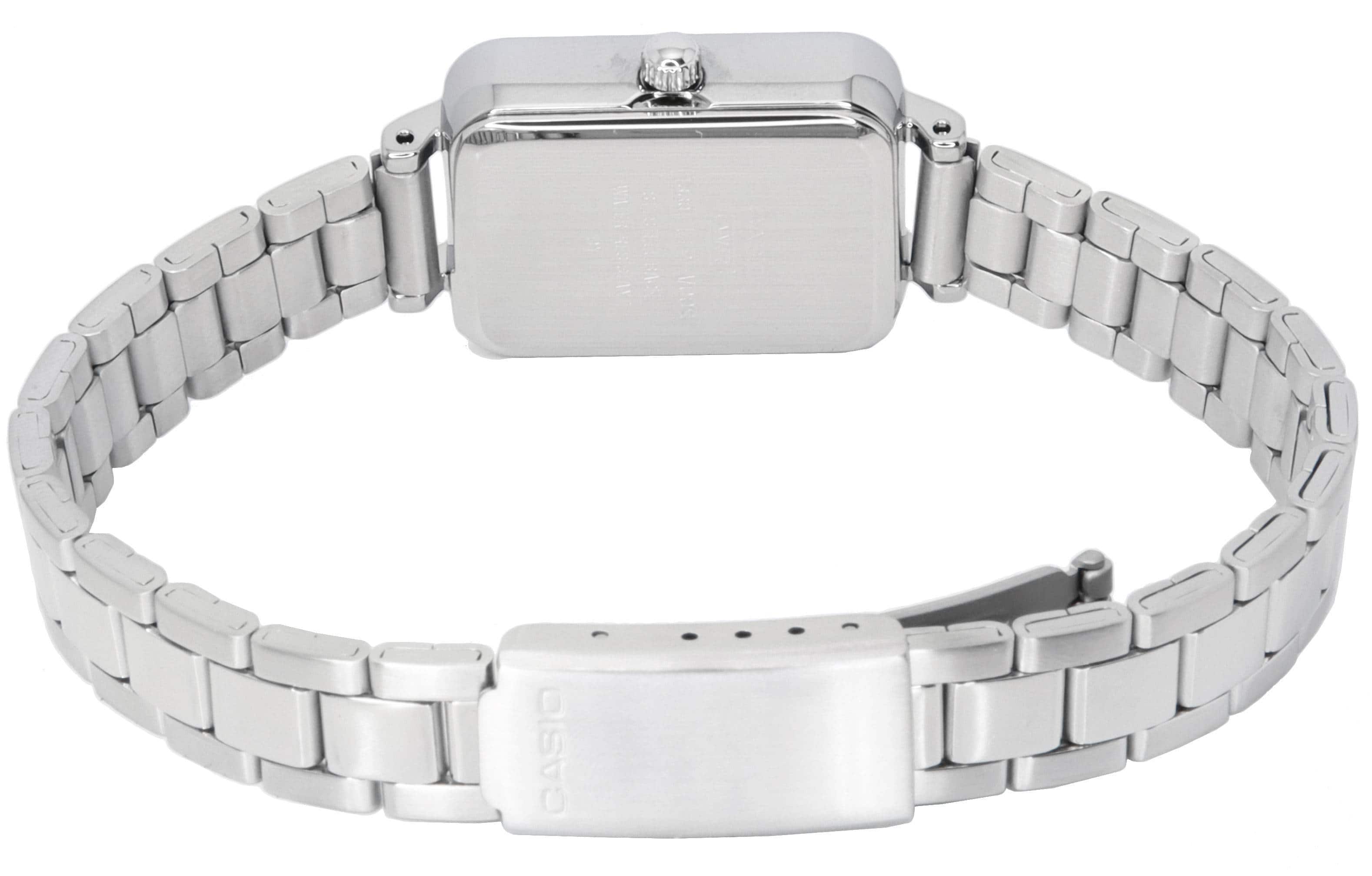 Casio Analog Pink Dial Quartz LTP V009D 4E Ladies Watch Stainless
