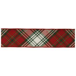 BreeBe - Plaid Pattern Wired Ribbon 4" x 5 Yds - Red, Green