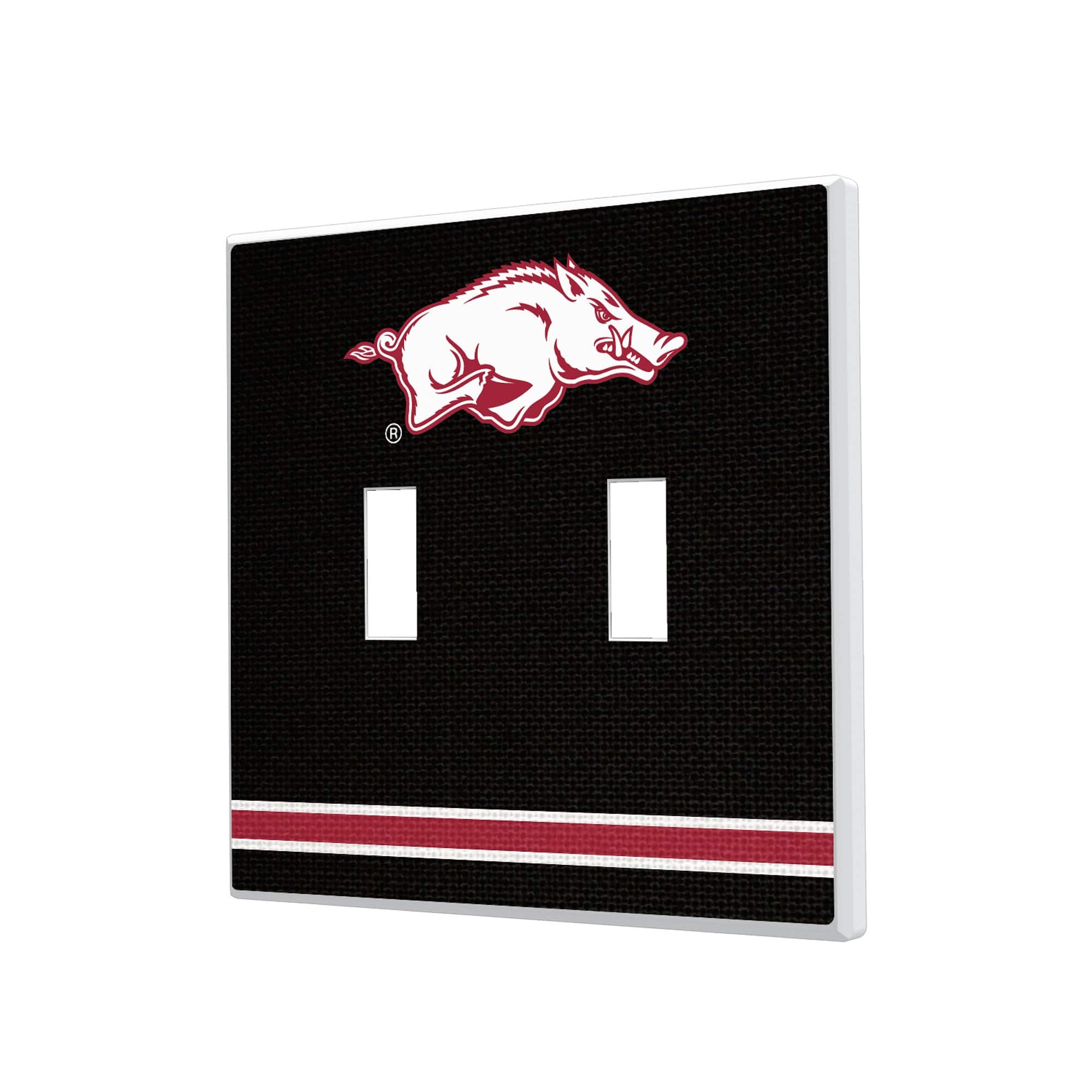 Keyscaper - Arkansas Razorbacks Stripe Design Double Toggle Light Switch Plate - Multicolor
