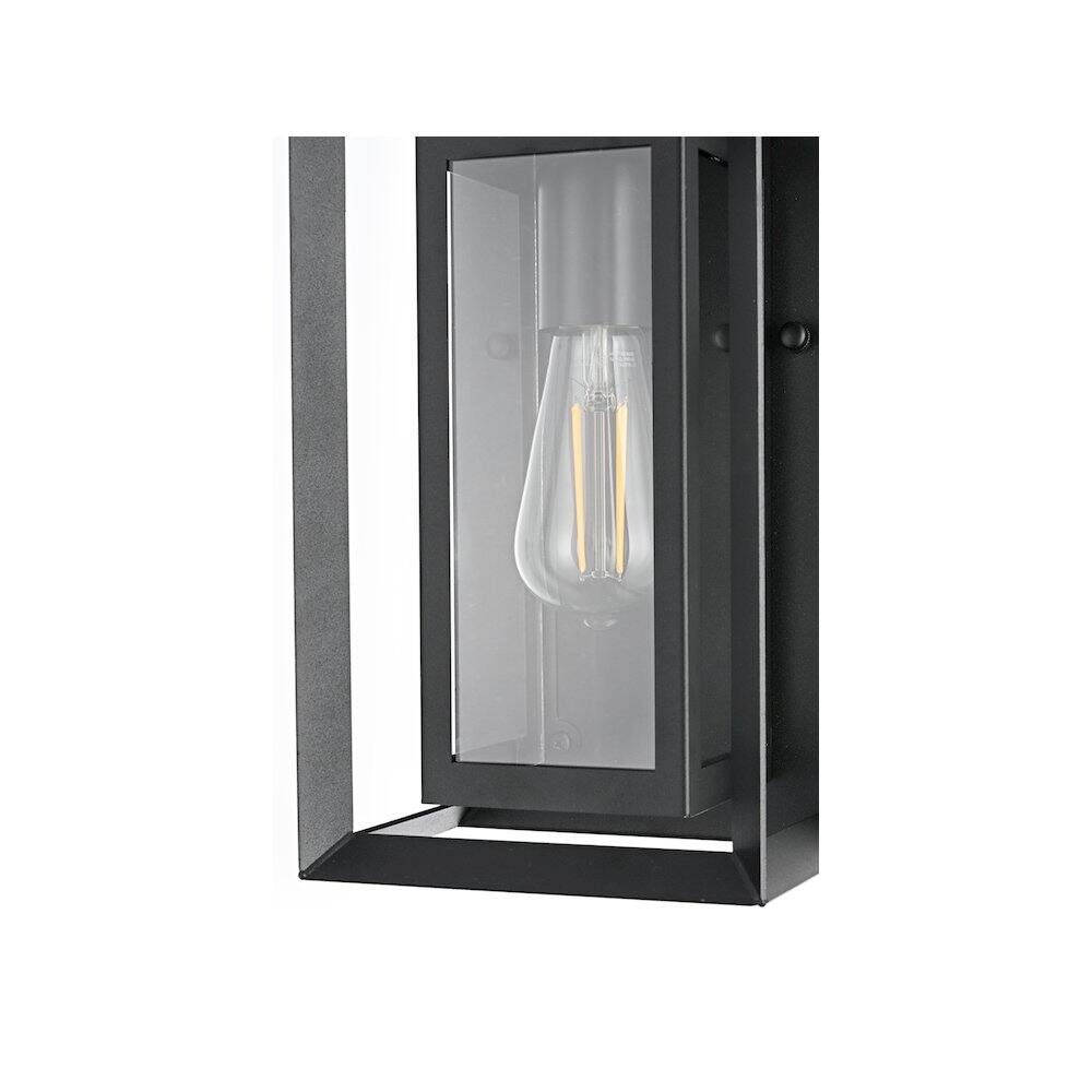 Alt View 2. Elegant Lighting - Etting 7 inch Outdoor Pendant in Black - Black.