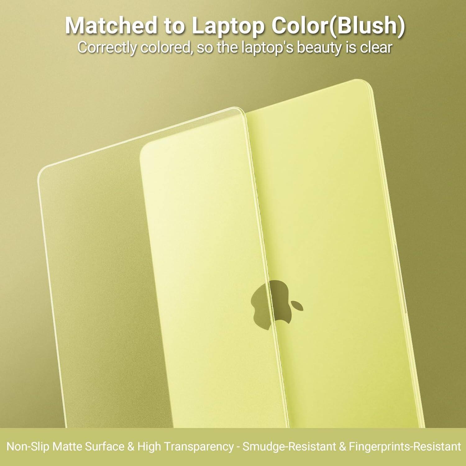 Matched to Laptop Color (Blush)  
Correctly colored, so the laptop's beauty is clear  

Non-Slip Matte Surface & High Transparency  
Smudge-Resistant & Fingerprints-Resistant