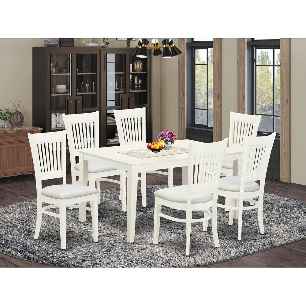 East West Furniture 7 pc Modern Dinette set with 6 amazing wooden ...