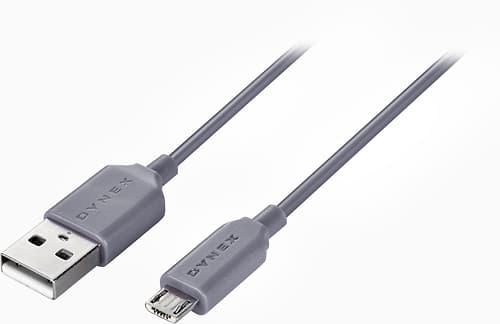 Dynex™ - 3' Micro USB-to-USB Cable - Gray - Larger Front