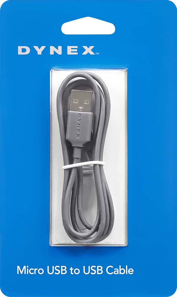 Alt View 12. Dynex™ - 3' Micro USB-to-USB Cable - Gray.