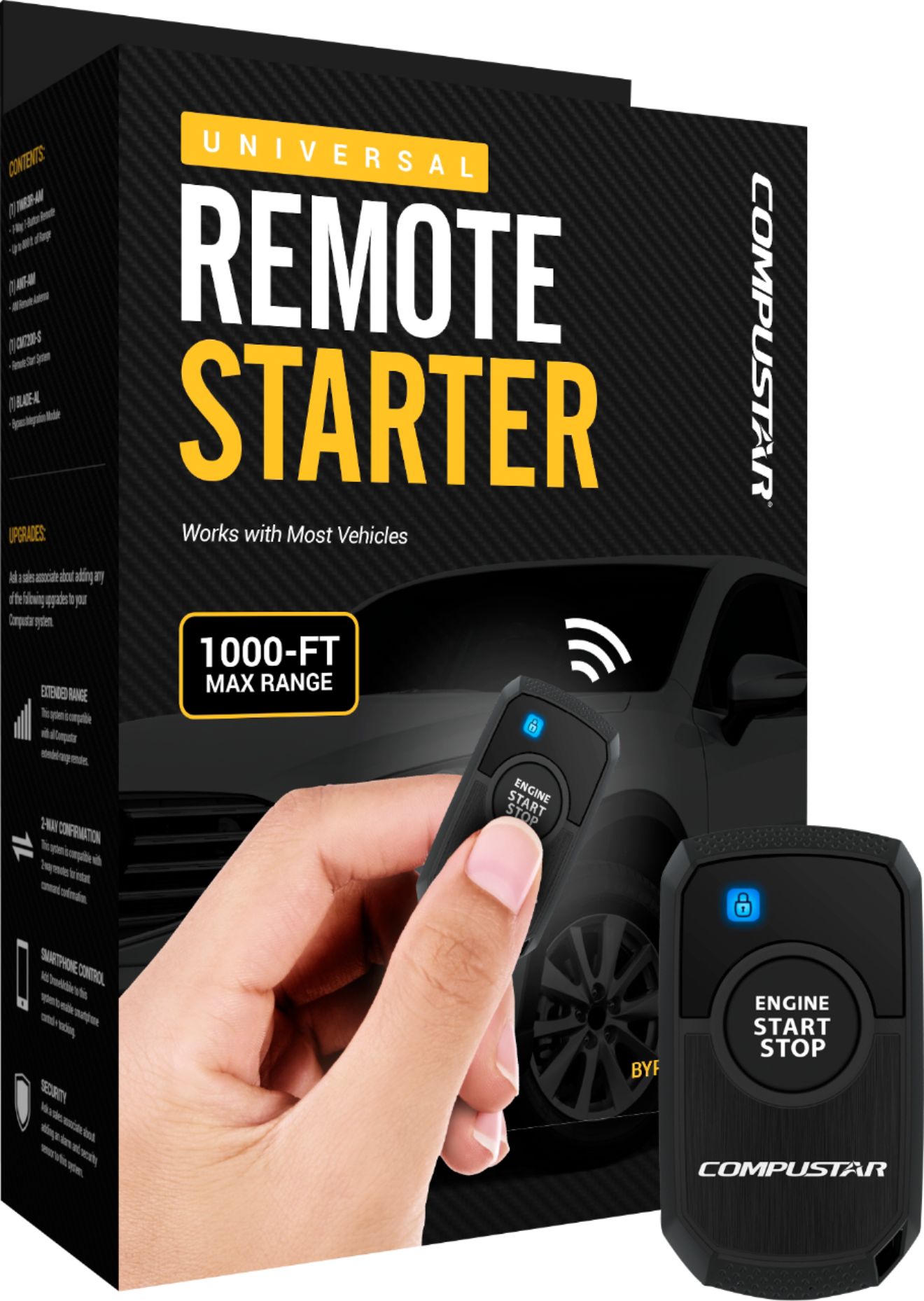 Compustar CS910-S 1-Button 1-Way 800 Foot Remote Start System Complete BRAND NEW 