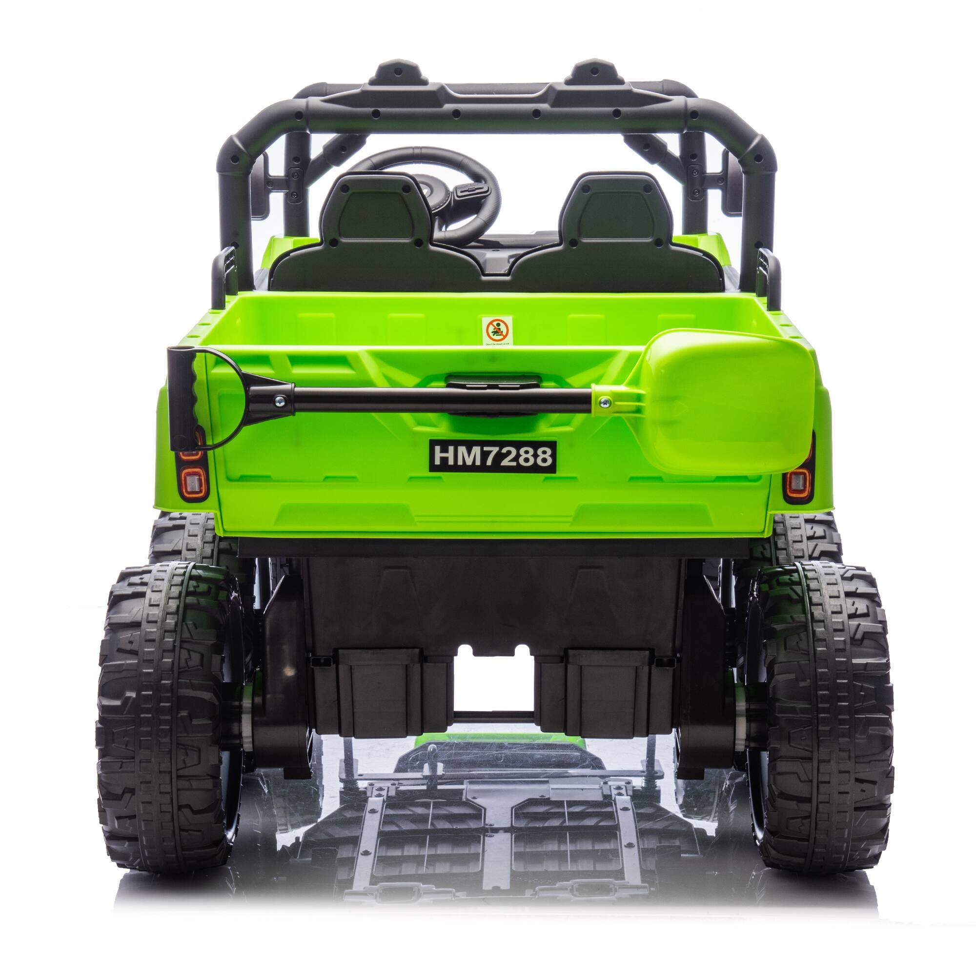 Alt View 9. ELEMENT ACE - 24V Two-Seater Kids Electric Dump Truck with Parent Remote Control, 4WD, and Six-Wheel Suspension for Children Ages 2-6 - Green.