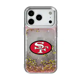 Keyscaper - NFL - San Francisco 49ers Linen Logo iPhone Glitter Case - 14 - Multicolor