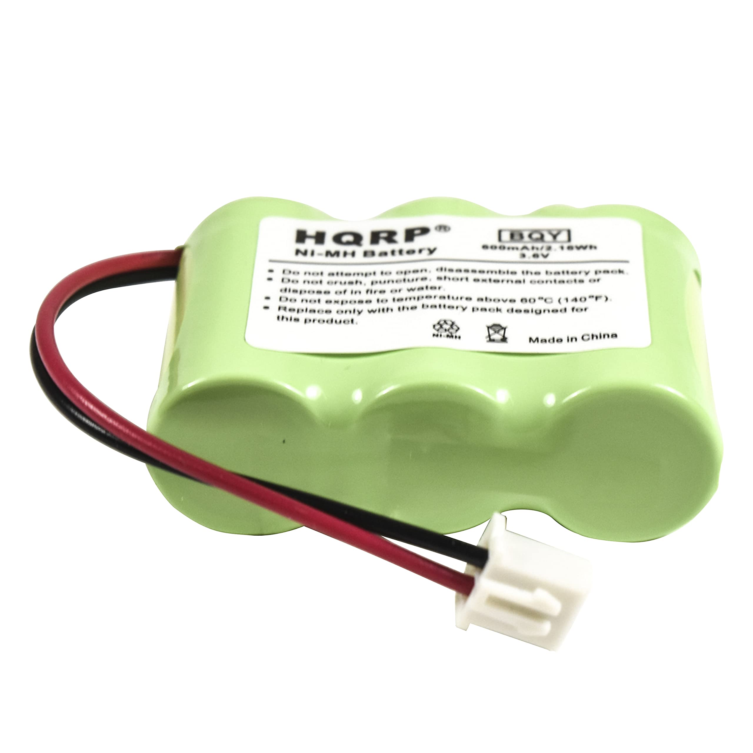 HQRP BQY  
6800mAh 1.2V Ni-MH Battery  
Do not attempt to open, disassemble the battery pack.  
Do not puncture, short external contacts or expose to fire or water.  
Do not expose to temperature above 60°C (140°F).  
Dispose of in fire.  
Replace only with the battery pack designed for this product.  
Made in China