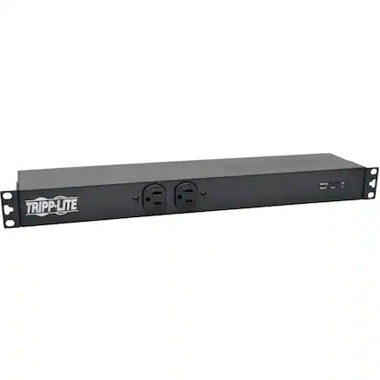 Front. Tripp Lite - Eaton Tripp Lite Series 2kW 120V Single-Phase Basic PDU with ISOBAR Surge Protection - 3840 Joules, 14 Outlets, L5-20P - White.