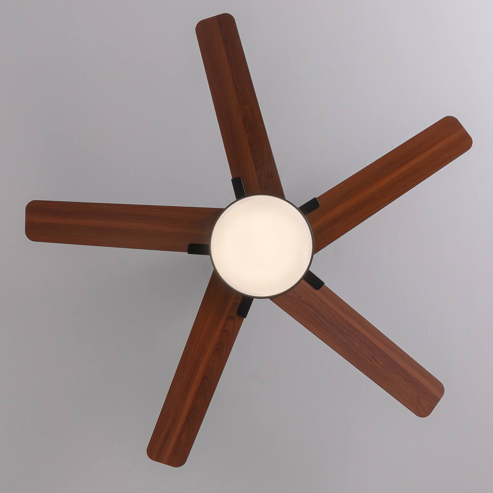 Alt View 8. Siljoy - 52 Inch Ceiling Fans with Lights and Remote Control,  Modern Ceiling Fan with Dimmable LED, 6 Speeds, Timer ( 5-Blade ) - Black.