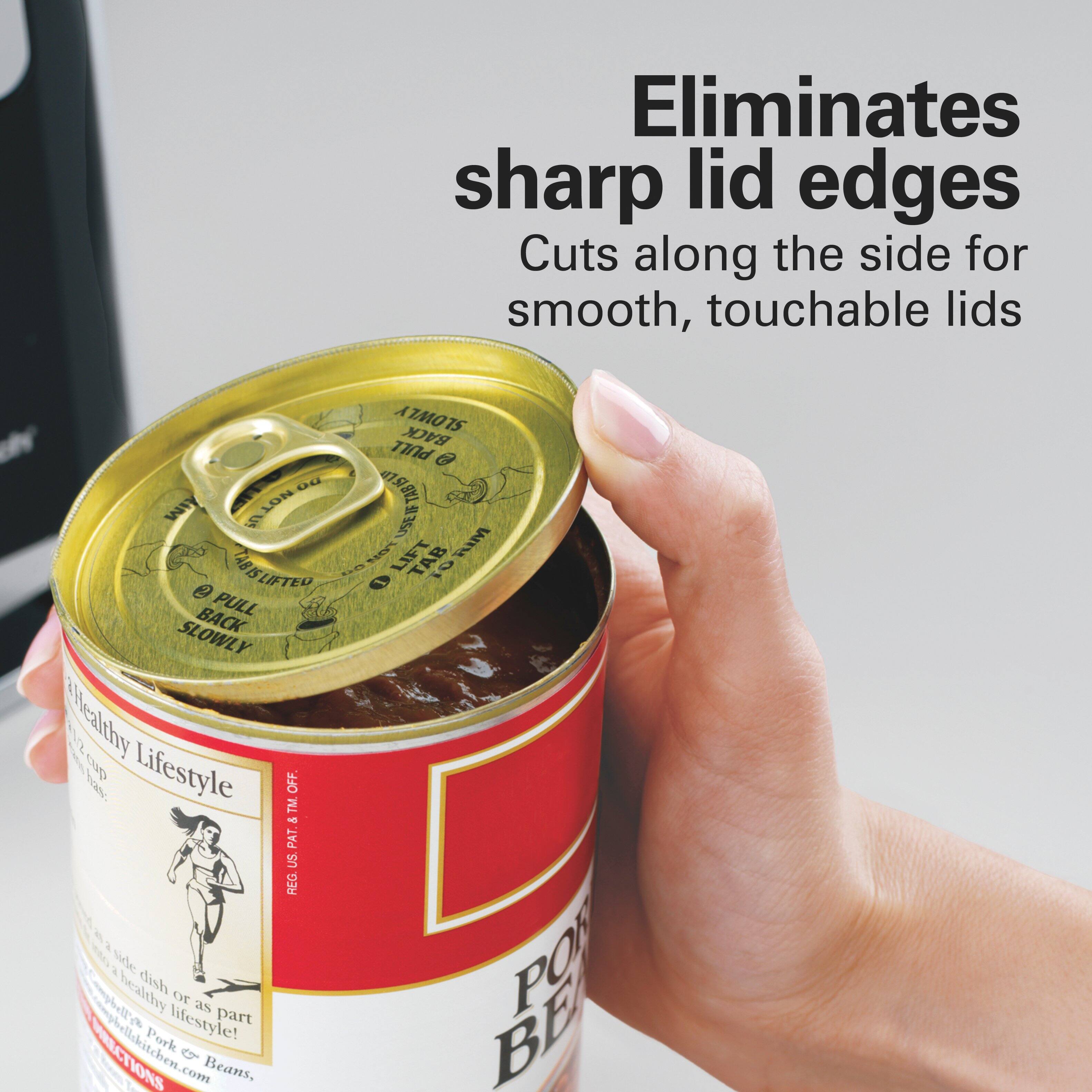 Eliminates sharp lid edges  
Cuts along the side for smooth, touchable lids  

Healthy Lifestyle  
28% of daily value  
Healthy as part of a healthy lifestyle!  

Pork & Beans  

PULL BACK SLOWLY  
LIFTER