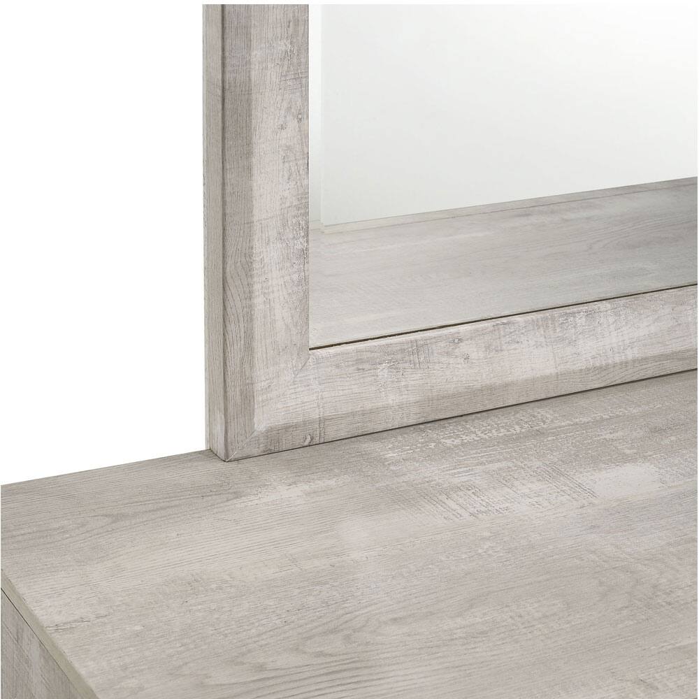 Left. Elements - Eleanor Mirror in Distressed - White - Distressed white wood finish.