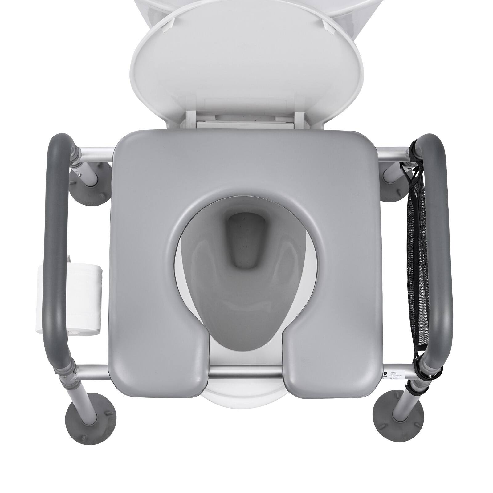Alt View 5. VEVOR - Bedside Commode Chair, 500 lbs Capacity, 4-in-1 Portable Toilet and Raised Toilet Seat - Gray.