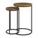 Front. CorLiving - Fort Worth Brown Wood Grain Finish Nesting Side Table - Brown.