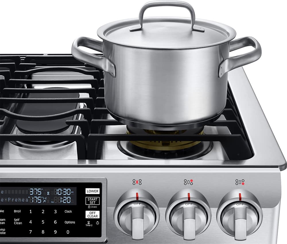 Alt View 11. Samsung - Flex Duo 5.8 Cu. Ft. Self-Cleaning Slide-In Double Oven Dual Fuel Convection Range.