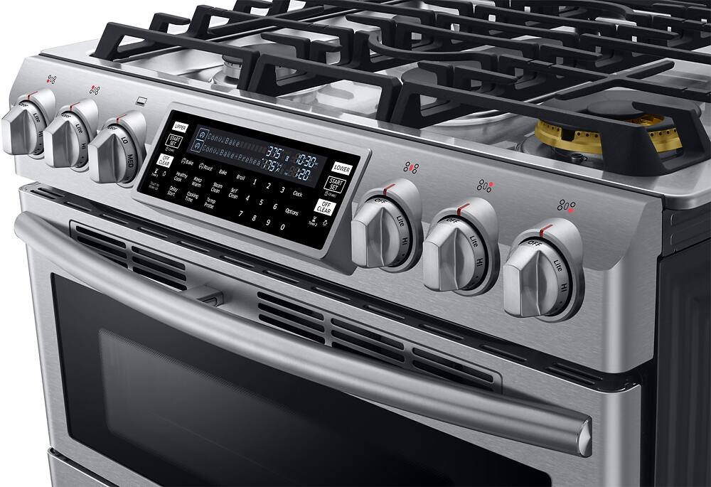 Alt View 12. Samsung - Flex Duo 5.8 Cu. Ft. Self-Cleaning Slide-In Double Oven Dual Fuel Convection Range.